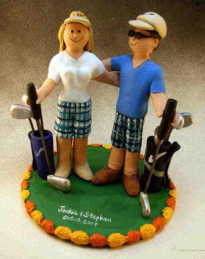 Wedding Cake Topper for Golfers