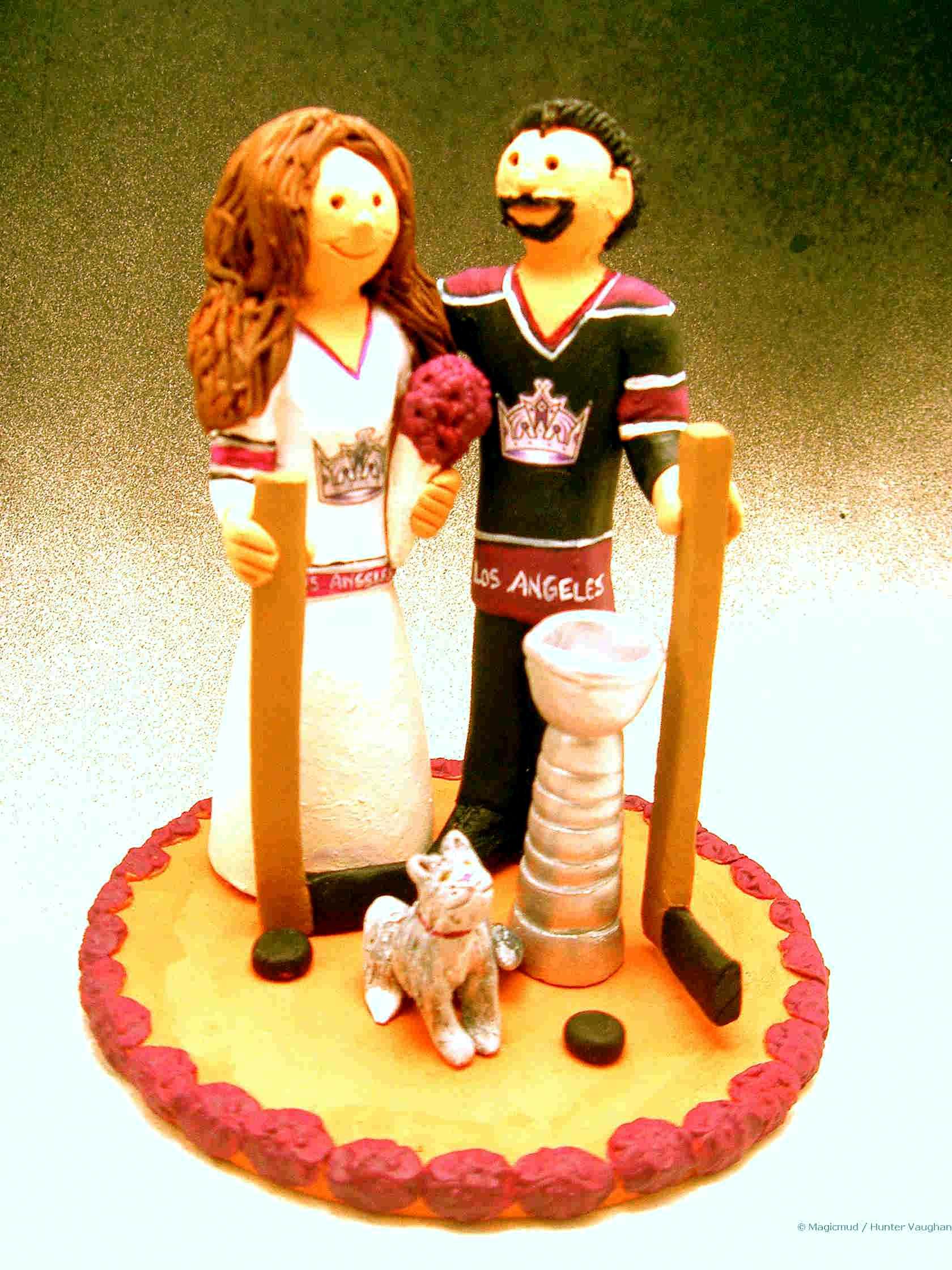 Hockey Fan's Wedding Cake Topper