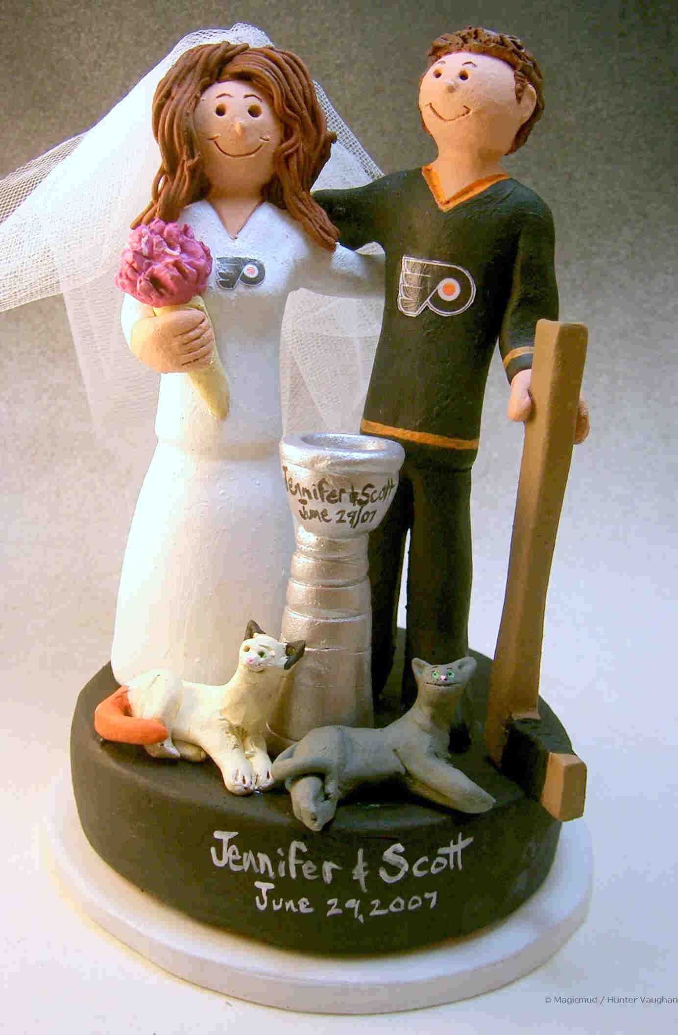 Hockey Themed Wedding Cake Topper