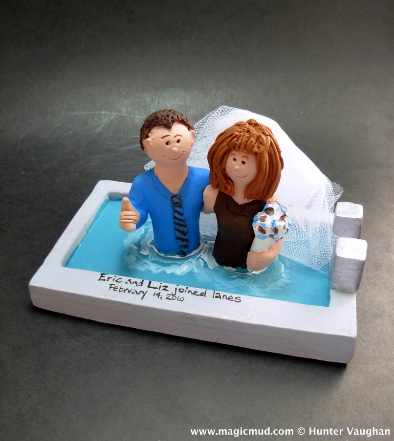 Hot Tub Themed Wedding Cake Topper