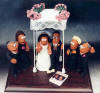 Jewish Wedding Cake Topper..the couple under a rhubba with both sets of in-laws, personalized figurines made to your order