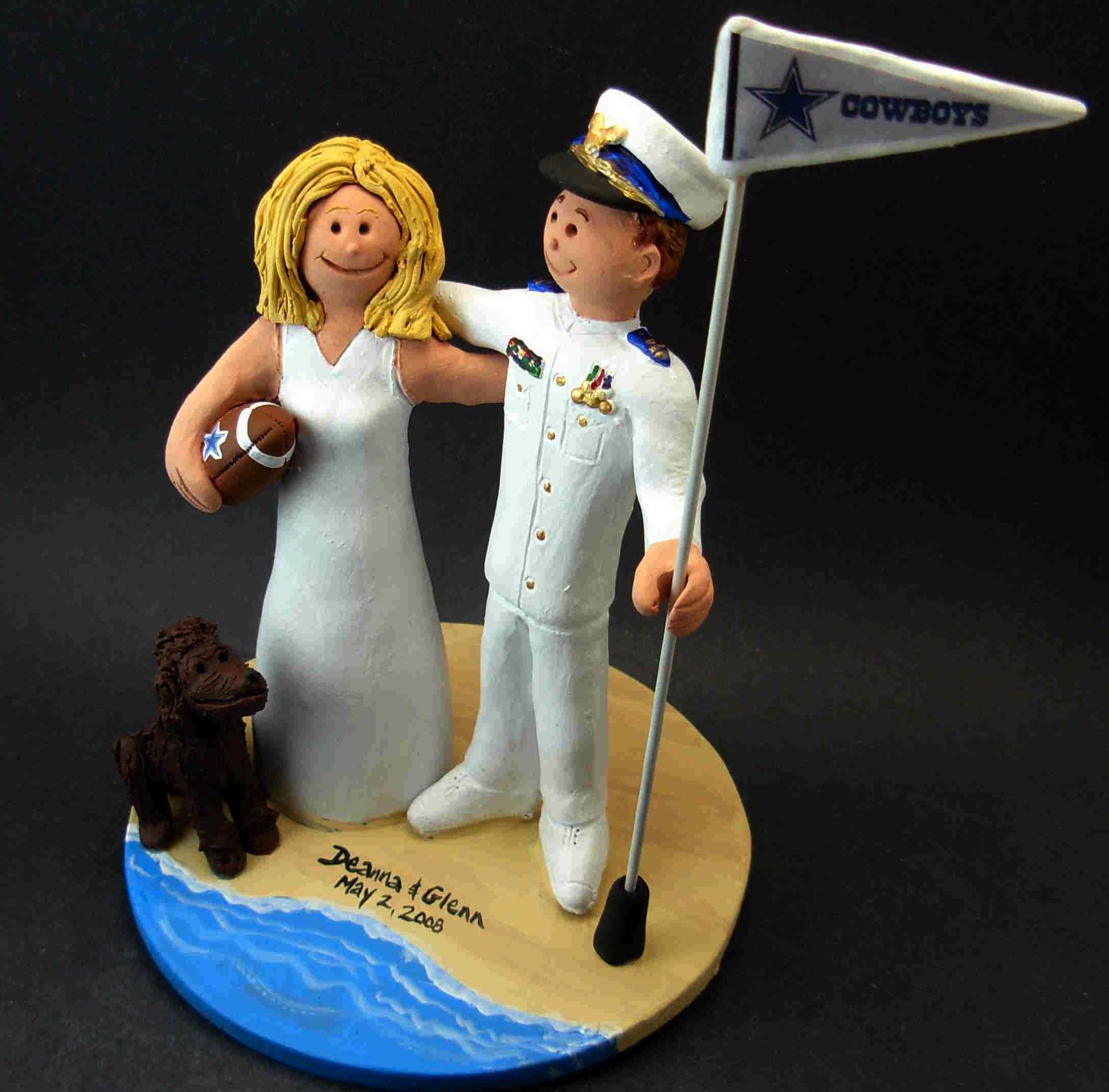 Navy Dress Whites Wedding Cake Topper