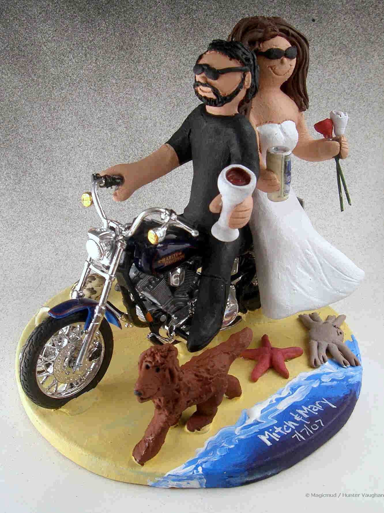 Motorcycle Wedding Cake Topper