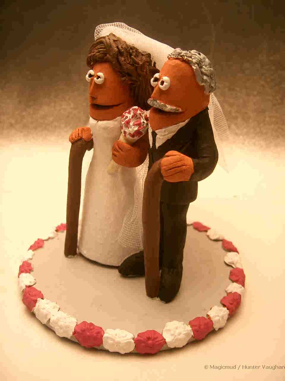 Not too old for Wedding Bells to ring...The Senior Citizen's Wedding Cake Topper