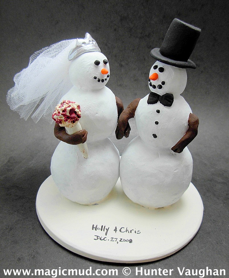 Snowman Wedding Cake Topper