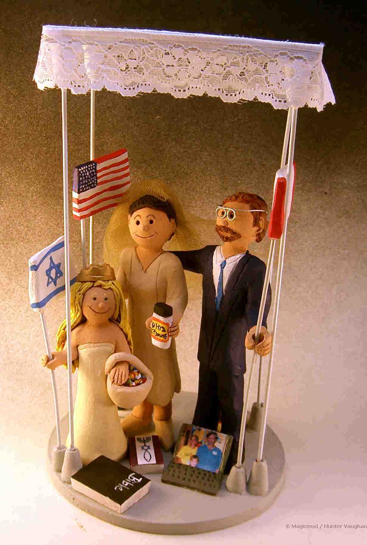 Wedding Cake Topper for a Jewish Couple