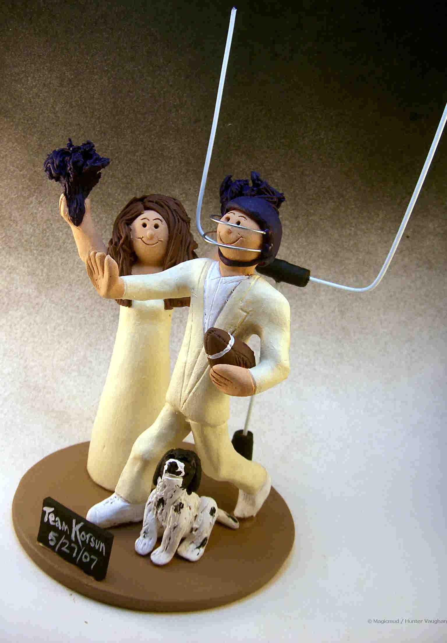 Football Player's Wedding Cake Topper
