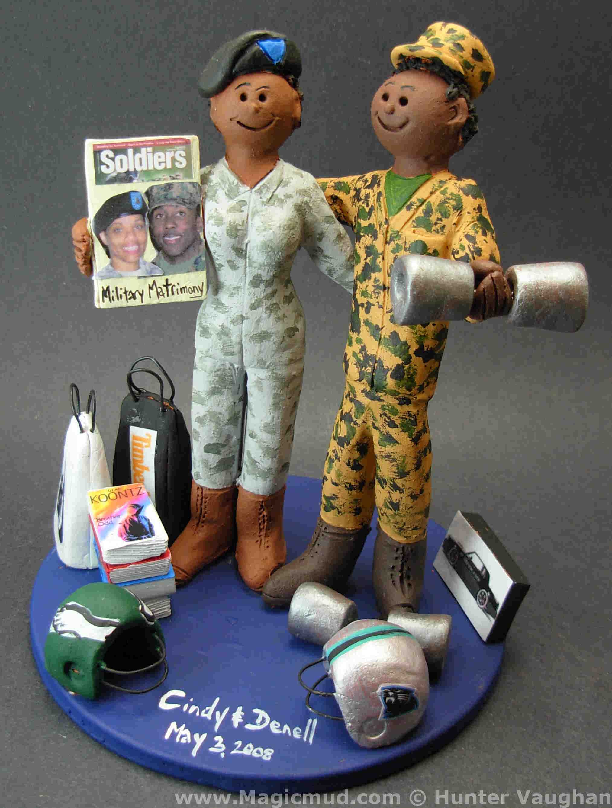 African American Military Wedding Cake Topper