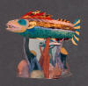 Sealife Sculpture of Multicolored Fantasy Fish