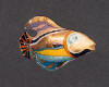 Aquatic Art Sculpture highlighted in 24kt gold lustre and multicolored glazes