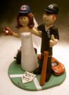Custom wedding cake topper can be created for any sports fan 