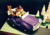 Custom figurine of Him and Her" Hit the Road", with the dog in the back seat!!! The most Original Anniversary present!