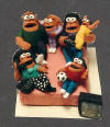 Custom clay figurine of Family, both parents & all four kids together
