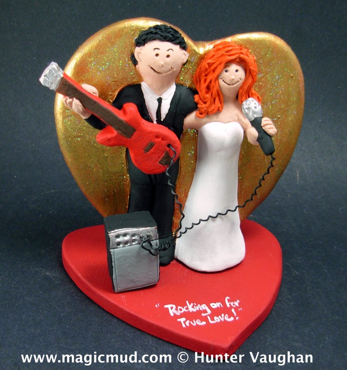 Guitar Player's Wedding Cake Topper