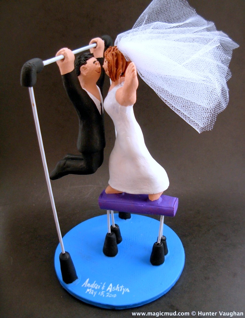 Gymnast's Wedding Cake Topper