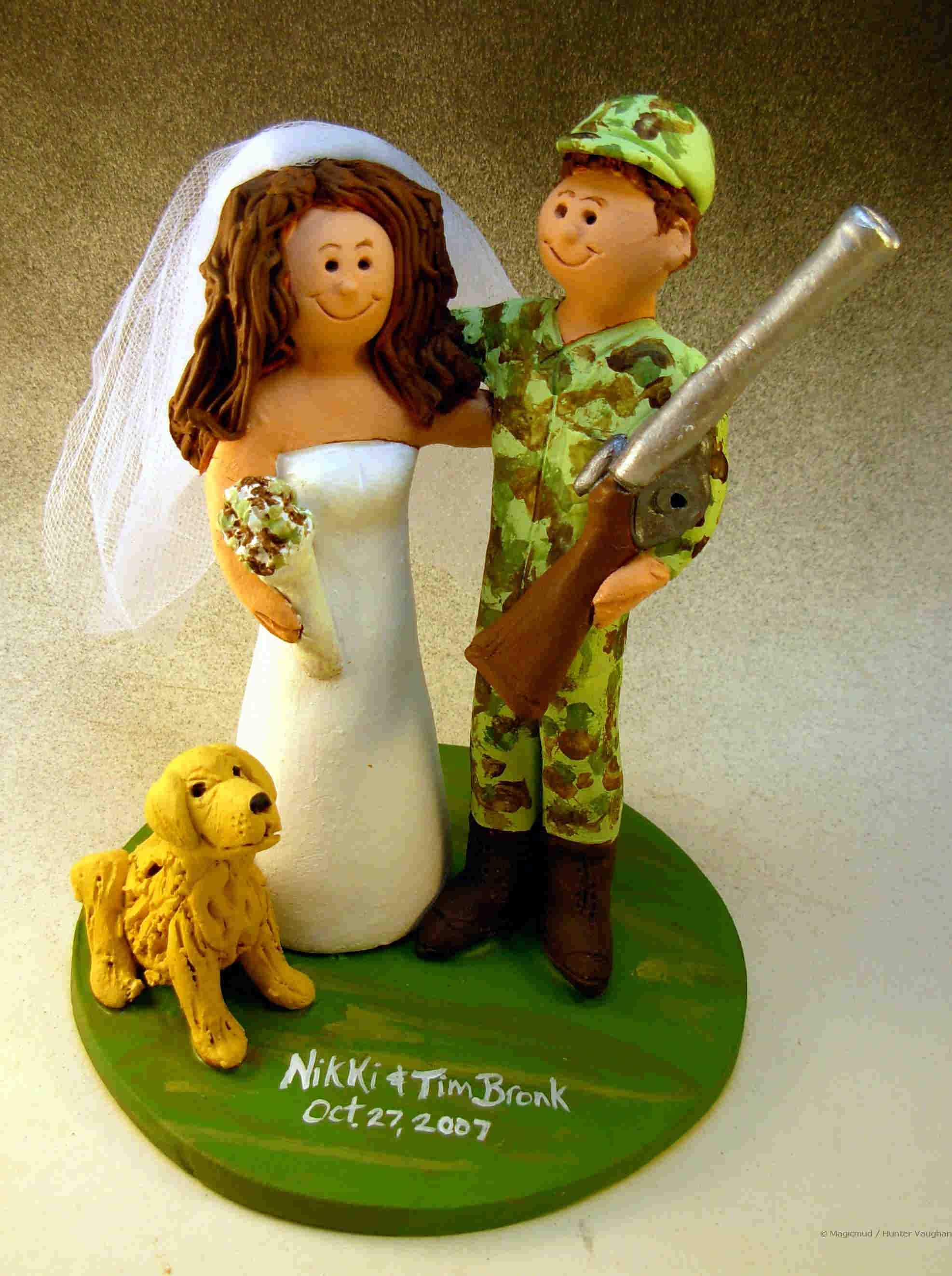 Hunter in Camouflage Wedding Cake Topper