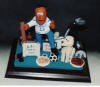 Custom Bar Mitzvah gift, a clay caricature of him with his dog, hockey,video game,pizza and more....