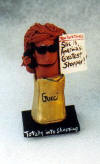 Clay Caricature of Woman Shopper