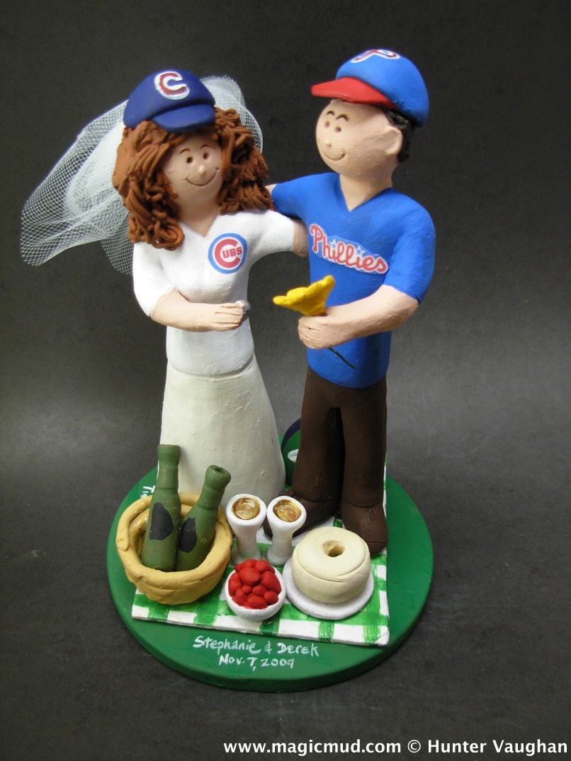 Philadelphia Phillies vs. Chicago Cubs Wedding Cake Topper