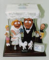 Personalized Wedding Cake Topper/Sculpture with Star Trek theme, pets, spaceship hovering overhead and more...