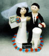 Unique Wedding Cake Topper personalized for Dentist marrying a Businesswoman