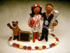 Wedding Cake topper for Hockey fans!...Bride in traditional Ukranian dress... with Ewok mascot