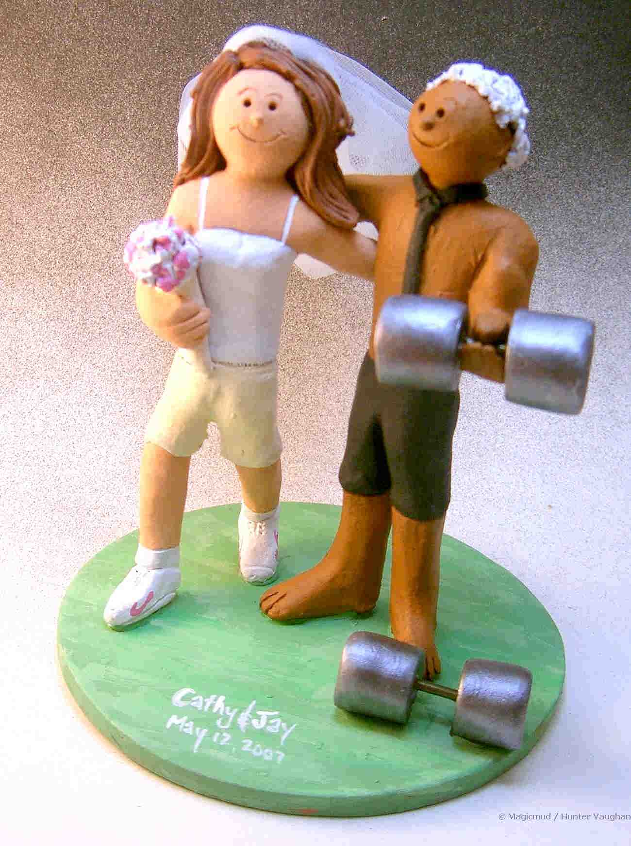 Weightlifters Wedding Cake Topper