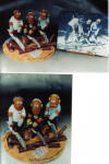A personalized figurine makes an original present for man's 50th birthday...him and his buddies with their chainsaws 