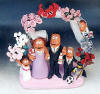 Personalized Wedding Cake Topper Sculpture!! Under a floral arch of love! !A Totally Original Wedding Day gift/cake topper!
