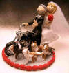 Cake Topper designed for motorcycle riders and their 4 dogs