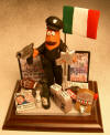 Policeman Figurine available no where else...made to order incorporating his Italian heritage, casino love, and much more.
